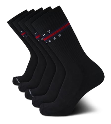 Tommy Hilfiger Men's Crew Socks - 5 Pack Performance Stretch Cushion Crew Socks - Athletic Socks for Men (Shoe Size: 7-12)
