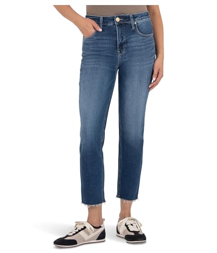 KUT from the Kloth Women's Rachael High-Rise Fab Ab Mom Raw Hem