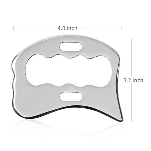 Image of Guasha Massage Tool, Grade Stainless Steel Scraping Tool for Soft Tissue Upgrade Physical Therapy Stuff,Used for Back, Legs, Arms,Neck,Shoulder, Gua sha Tool
