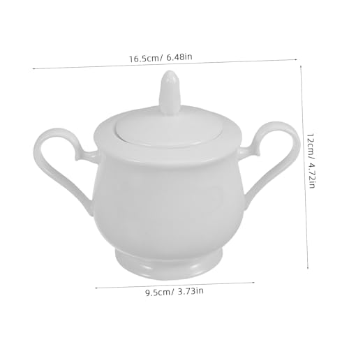Sucrier en céramique avec couvercle hermétique pot de rangement blanc