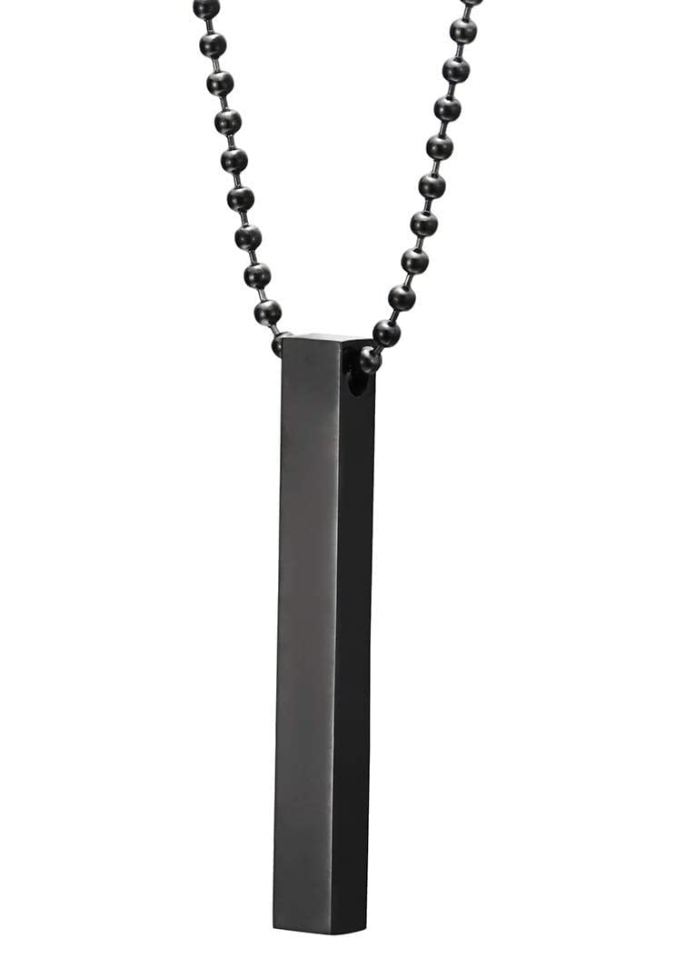 PDY FASHION Mens Jewellery 3D Cuboid Vertical Unisex Metal Fancy & Stylish Black Pendant Necklace with Chain PACK OF 1 (B0BBGYTHL1) Amazon Price History, Amazon Price Tracker
