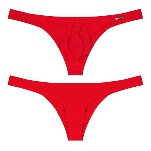 Mens Thong Underwear Ribber G-String Low Rise Briefs T-Back Pouch Stretch and All-day Comfort Lingerie for Men