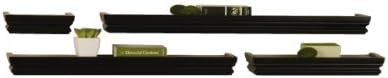 Melannco Floating Crown Molding Shelves for Bedroom, Living Room, Bathroom, Kitchen, Nursery, Set of 4, Black
