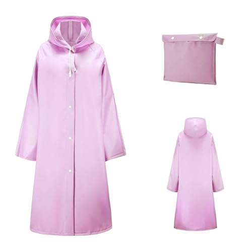 Voarge Eva Regenjacke Regenmantel für Erwachsene, für Damen und Herren Regenbekleidung Regencape Regenjacke Wasserdicht für Wandern Radfahren, M, Rosa