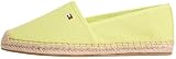 Tommy Hilfiger Alpargata de Lona con Bandera para Mujer, Fw0Fw08541, Color Verde (Lime Zing), 6