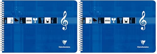 Cahier de musique A4 Clairefontaine 50 pages à spirale avec 8 portées pour musiciens