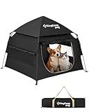 KingCamp Dog Tent, Large Portable Outdoor Indoor Dog House with 600D Oxford Fabric & Dual Layer for Medium Large Dogs, Jet Black