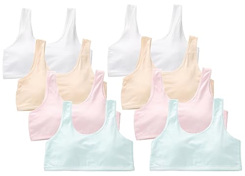 Training Bras for Girls Seamless Adjustable Cotton Cami Bralettes 7-14Y