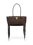 Michael Kors Hamilton Nomad Small Shoulder Tote, Antique Gold-Tone Hardware/Fringe Suede/Chocolate