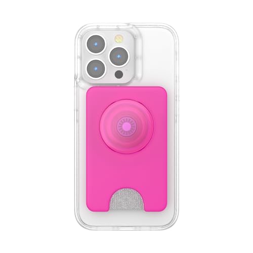 Image of PopSockets Phone Wallet for MagSafe, Phone Card Holder with Grip, Pink - Magenta