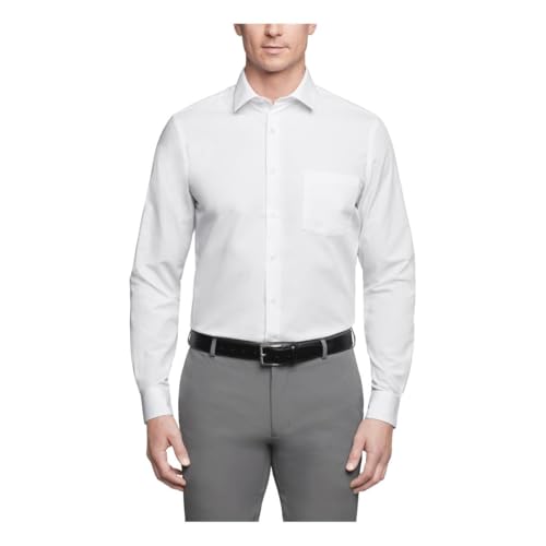 Van Heusen Men's Regular Fit Poplin Solid Spread Collar Dress Shirt