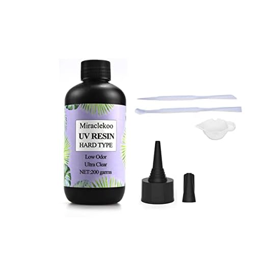 Miraclekoo Crystal UV Resin Clear Hard UV Curing Epoxy Resin Ultraviolet Curing Solar Cure Resin Sunlight Activated Resin for DIY Jewelry Making Casting & Coating,200g