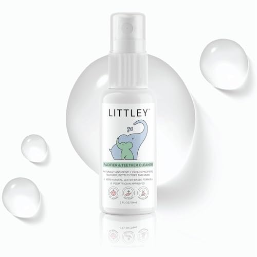 Image of Littley Pacifier & Teether Cleaner | Alcohol‑Free HOCl Spray for Baby Pacifiers, Teethers, Bottles & High‑Touch Toys | Fragrance‑Free | Portable Travel Size | 2 oz