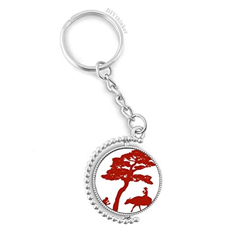 Porte-clé rotatif silhouette Chine Vache Arbre pour organiser vos clés