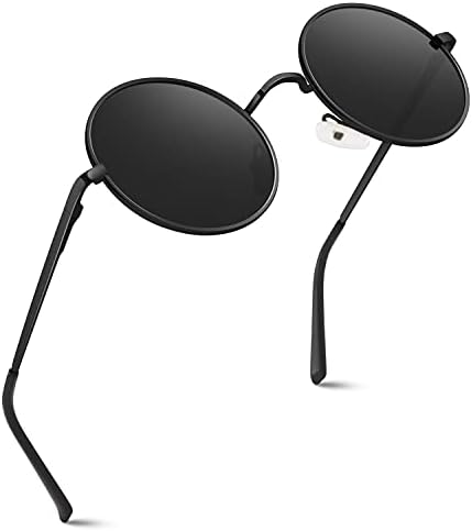 GQUEEN Retro Round Circle Polarised Sunglasses Mens Womens UV400 Protection,MEZ1