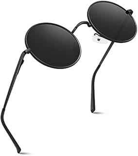 GQUEEN Retro Round Circle Polarised Sunglasses Mens Womens UV400 Protection,MEZ1