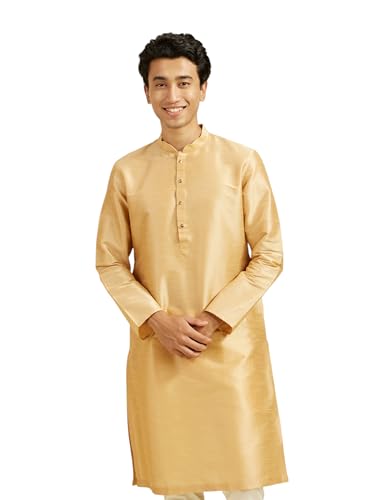 Image of DIWAS BY MANYAVAR Men's Art Silk Solid Kurta (1pc)