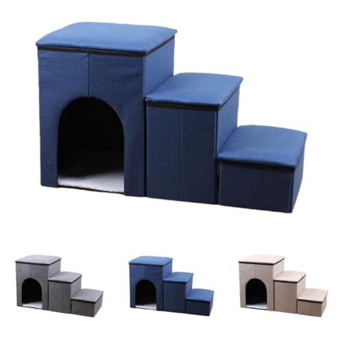 Zekono���p 3 �i�X�e�b�v �\�t�@���_�[�t���y�b�g�K�i ���^������ɍœK �܂肽���ݎ����[�\ ���O���\�Ȏ��[�{�b�N�X ��v�ȍ\�� �o�R����~�߉��H �������y�b�g�p�i (�x���N���� 72×33×41cm [�l�C�r�[�u���[])