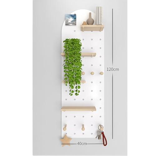 Drewniany organizer w kształcie łuku, perforowany zestaw do przechowywania z litego drewna, do kuchni, garażu, biura, pokoju w akademiku, salonu, 40 x 80 cm, naturalne wykończenie, wszechstronna