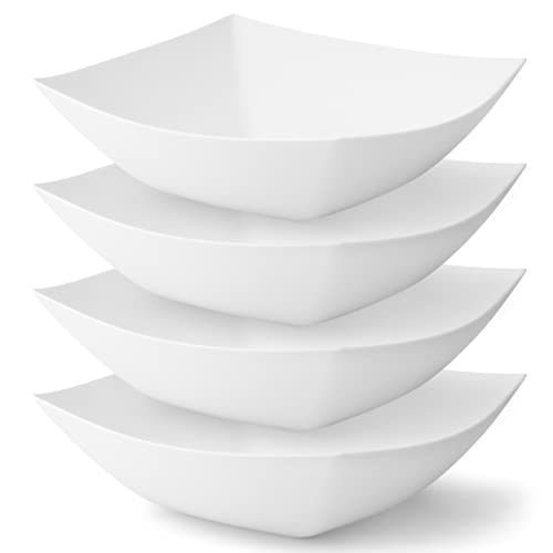 34 Pack Disposable White Plastic Party Bowls Glitter Gold Serving Bowls