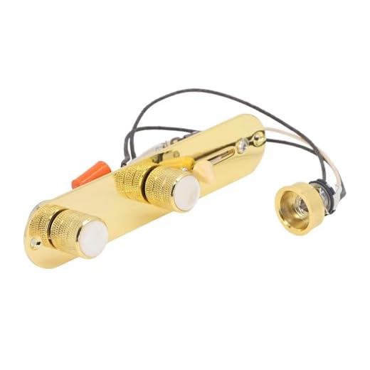 Placa de Control de Guitarra de 3 Vías Precableada para Telecaster con D H y Perillas (GOLD)