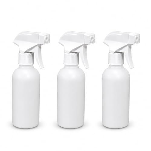Image of Neza Premium 250ml HDPE Fine Mist Spray Bottle (Pack of 3) - Leak-Proof Trigger Sprayer, Refillable BPA-Free Plastic Bottle for Cleaning Solutions, Plant Care, Hair Care & DIY Use