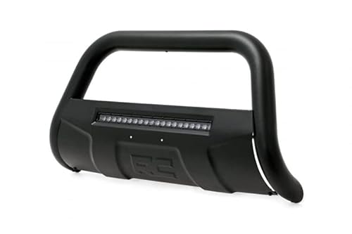 Rough Country Black LED Bull Bar (fits) 2019-2020 Chevy Silverado GMC Sierra 1500 | Push Bar | 20" Light Bar | B-C4072