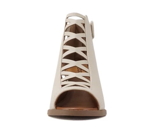 Image of Soda Aran ~ Women Open Toe Crisscross Straps Back Zipper High Heel Fashion Sandal with Adjustable Ankle Strap