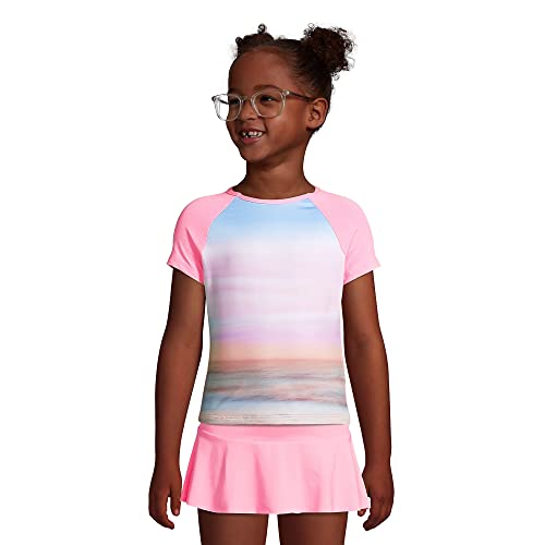 Lands' End G Ss Crewneck Rash Guard Sunset Ocean Kids Xxs #TOP3