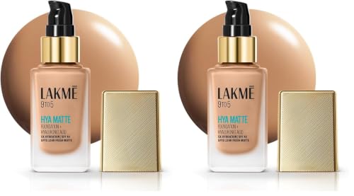 Image of Lakme 9to5 Hya Matte Foundation + Hyaluronic Acid Neutral Medium - 25ml (Pack of 2)