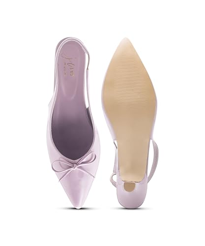 Image of JM LOOKS Low Kitten Heels Women's Pumps Pointed Closed Toe Slingback Elegant Wedding Pumps Heel