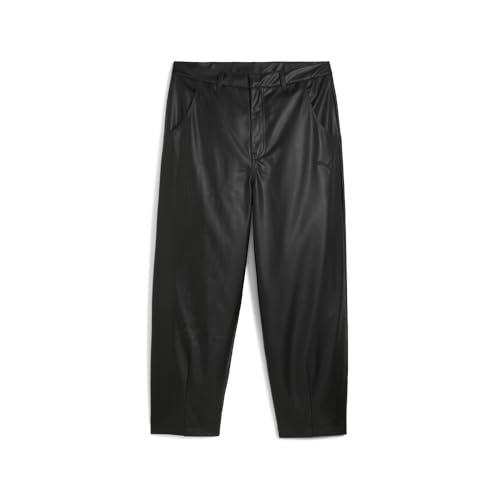 PUMA Mens Special Items Moto Super Pleather Embroidered Pants Casual - Black