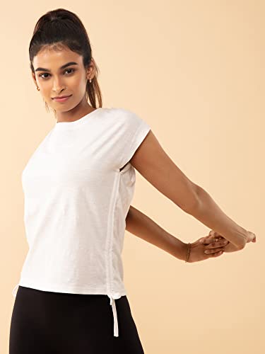 Image of NYKD Everyday Short Sleeves Cotton T-Shirt for Women Stylish Active /Gym Wear - NYAT240