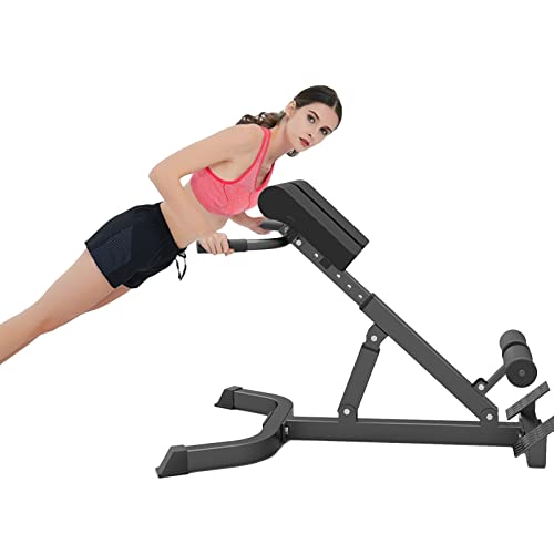 Banco plegable de hiperextensión, soporte de espalda resistente para gimnasio en casa, soporta hasta 300 kg, ideal para hombres y mujeres entrenamiento de fitness