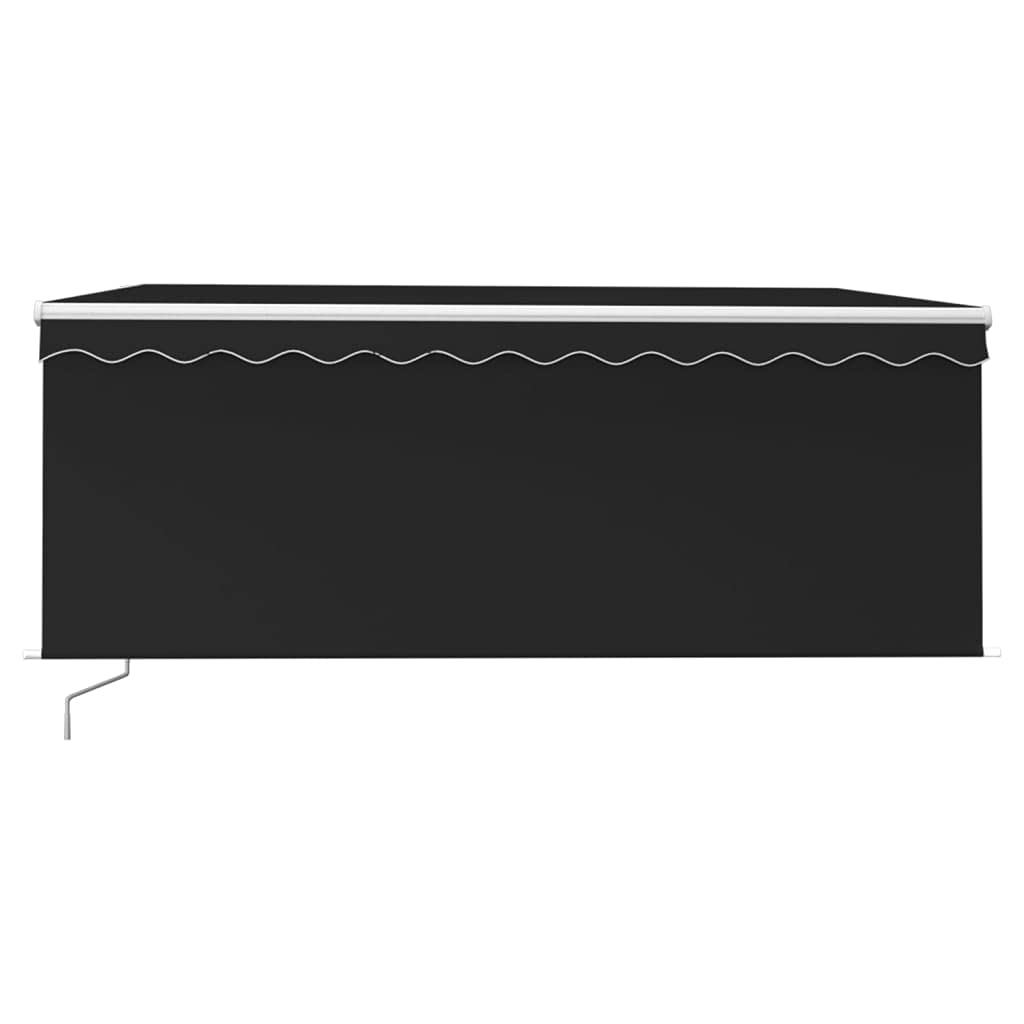 Auvent manuel rétractable avec store et LED 3x2,5 m Anthracite