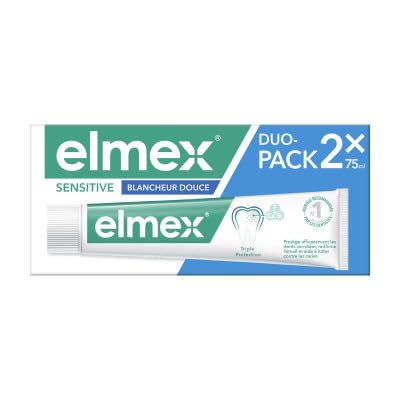 Elmex Zahnpasta Sensitive White Soft White, Sensitive Zähne, 2 x 75 ml