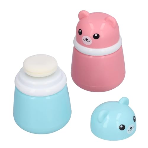 Image of Baby Pack Of 2 Skin Care Powder Talcum Puff Case Cum Container Box Reusable Refillable for Toddlers Kids and Infants for BPA Free (PATTERN 106)
