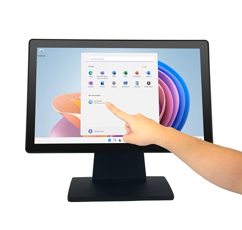 Image of ANGEL POS Commercial Grade 17.3 Inch 1920 x 1080 FHD Touchscreen POS Monitor, 10 Points Touch HDMI VGA, Waterproof Dustproof Screen, Indusitrial, Office, Retail, Gym, Warehouse