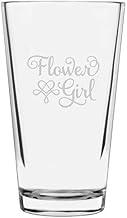 Flower Girl Samantha Font Wedding Party Personalized Custom 16oz Pint Glass