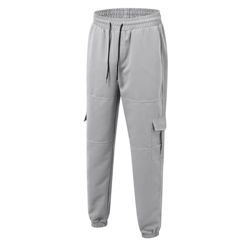Pantalon de jogging uni en coton léger fini les textiles serrés - 5