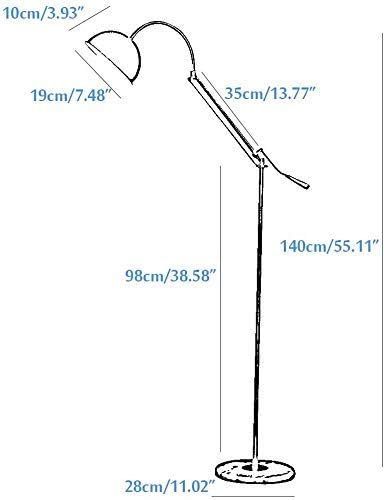 LCJD Floor lamp Modern Iron Floor lamp | Floor Standing Lamp with Swivel Lamp Head for Living Room Bedroom 140cm / 55.11"(Color: Black) photo 3