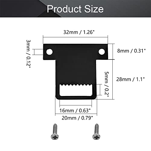 Image of MroMax 30PCS Sawtooth Picture Hangers Iron Picture Hangers 1.26 inch x 0.31 inch Double Hole Picture Frames Hangers for Hanging Clock Paintings Artwork Picture Frame Hook Photos Black