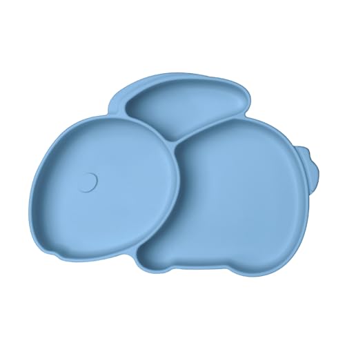 Vicloon Assiette Ventouse pour Bébé, Assiettes Silicone pour Tout-petits l'auto-alimentation avec 3 Compartiment, Sans BPA, Passe Au Lave-vaisselle Et Au...