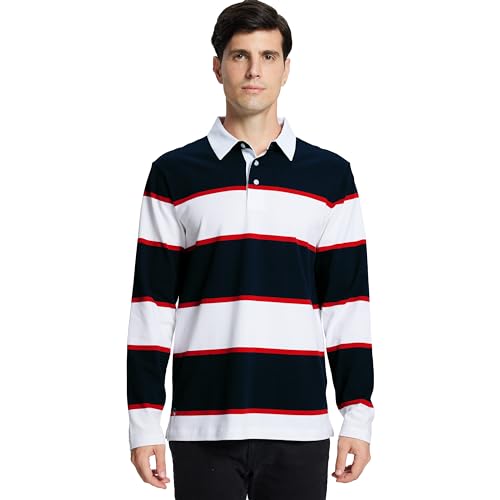 Camisas polo masculinas manga longa listrada ajuste seco casual colarinho piqué golfe camisas polo p