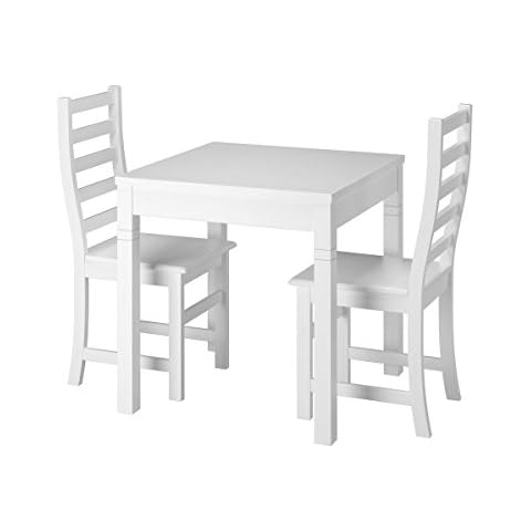 Erst-Holz® Moderne weiße Essgruppe mit Tisch und 2 Stühle Kiefer Massivholz 90.70-50 A W Set 21 Cover