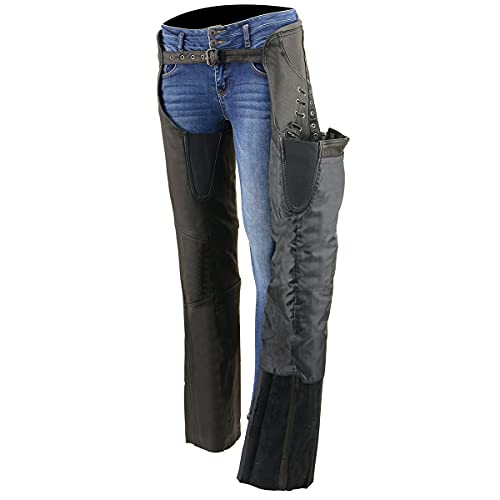 Image of Milwaukee Leather Premium Leather Motorcycle Riding Chaps for Women Bikers