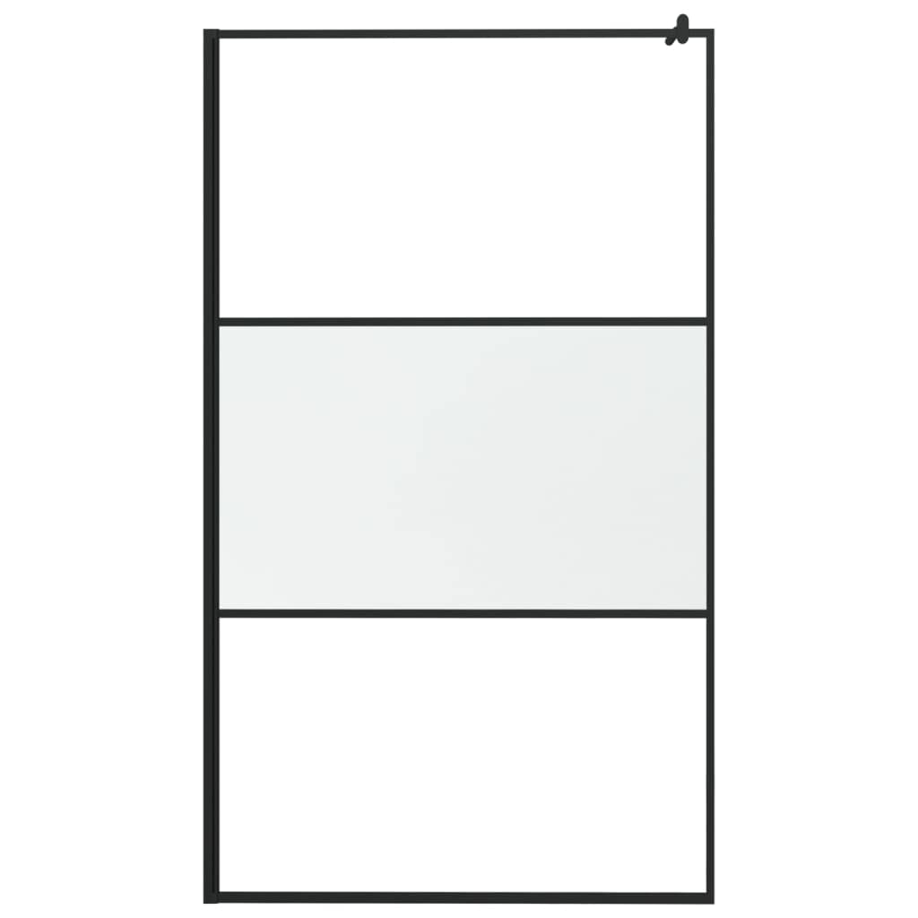 LAPOOH Mampara Ducha con Estante Vidrio ESG y Aluminio Negro 115x195cm, Mampara Bañera, Mampara Baño Ducha, Cabina De Ducha, Mampara Baño - 3185483