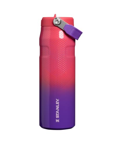 Image of STANLEY IceFlow Flip Straw 2.0 Bottle, 24 oz, Vermilion Hypergrip