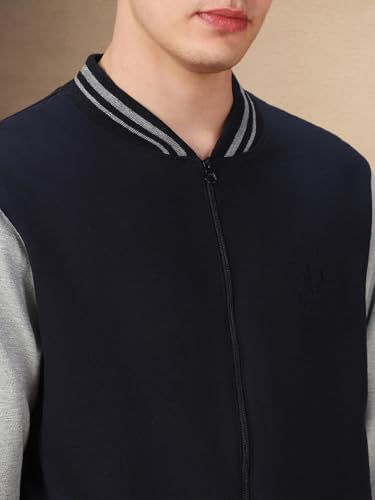 Image of Dennis Lingo Men Colorblock Polycotton Regular Fit Full Sleeves Front-Open Sweatshirts