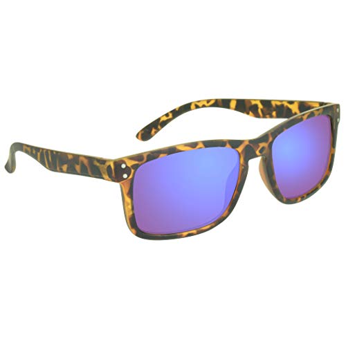 proSPORT Reading Sunglass Readers +1.50 Tortoise Frame Blue Mirrored Lens Horn Rim for Men and Women